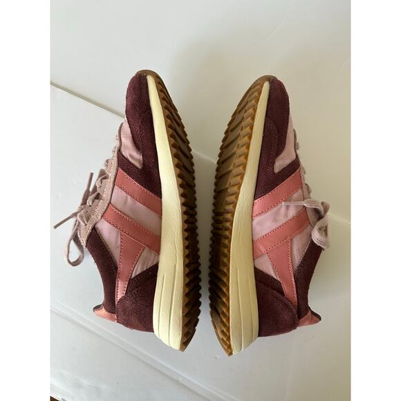 Gola Women’s Daytona Sneakers 6 Pink Burgundy Retro Jogger Suede Nylon Trainers - Picture 4 of 14